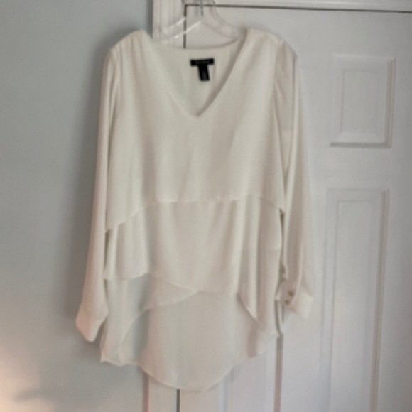 White House Black Market Tops - WHBM white layered top